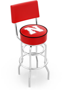 Nebraska Cornhuskers Double-Ring Swivel with Back Pub Stool - Black