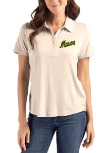 Cutter and Buck George Mason University Womens Oatmeal Vault Coastline Eco Short Sleeve Polo Shirt