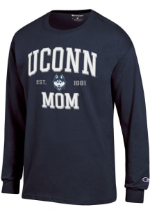 Champion UConn Huskies Navy Blue EST Date Mom Jersey Long Sleeve T Shirt