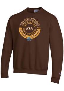 Champion Western Michigan Broncos Mens Brown 2025 National Champions Powerblend Circle Long Sleeve..