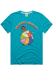 Muggsy Bogues Charlotte Hornets Teal Signature Short Sleeve Fashion Player T Shirt