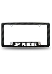Purdue Boilermakers Carbon Fiber All Over Chrome License Plate Frame - Silver