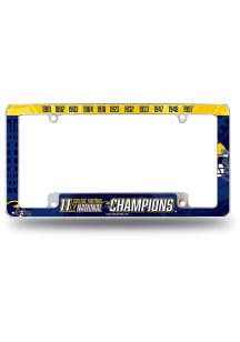 Michigan Wolverines Multi Champ All Over Chrome License Plate Frame - White