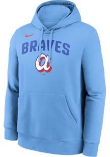 Nike Atlanta Braves Mens Light Blue Fanwear City Connect Club Long Sleeve Hoodie