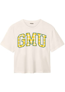 Where I’m From George Mason University Womens Ivory Gingham Short Sleeve T-Shirt