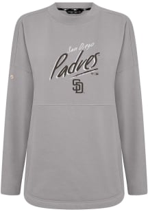 Levelwear San Diego Padres Womens Grey Beaudry Sizzle Crew Sweatshirt