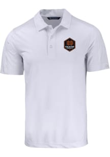 Cutter and Buck Houston Dynamo Mens White Prospect Short Sleeve Polo