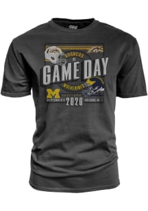 Blue 84 Michigan Wolverines Black Football vs Western Michigan Short Sleeve T Shirt
