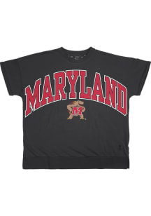 Pressbox Maryland Terrapins Womens Black Janise Short Sleeve T-Shirt