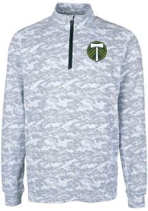 Cutter and Buck Portland Timbers Mens Charcoal Traverse Camo Long Sleeve Qtr Zip Pullover