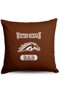 Western Michigan Broncos Dad 18x18 Throw Pillow - Brown