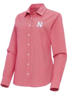 Antigua Nebraska Cornhuskers Womens Porter Long Sleeve Red Dress Shirt