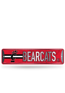 Cincinnati Bearcats Primary 4x15 Metal Street Sign - Silver