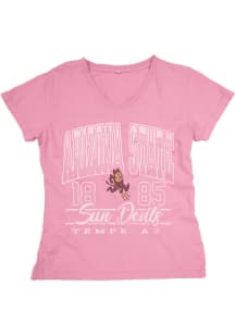 Blue 84 Arizona State Sun Devils Womens Pink Dyed Short Sleeve T-Shirt