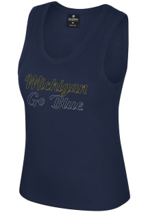 Colosseum Michigan Wolverines Womens Navy Blue Thropp Tank Top