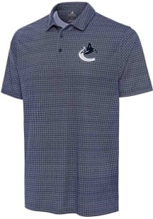 Antigua Vancouver Canucks Mens Navy Blue Mosiac Short Sleeve Polo