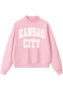 Summit Sportswear Kansas City Womens Pink Mockneck Crew Sweatshirt
