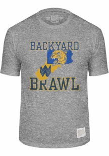 Original Retro Brand Pitt Panthers Grey Triblend Backyard Brawl Head to Head Short Sleeve Fashion..