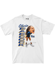 Olivia Babcock Pitt Panthers Youth White Volleyball Caricature Bobblehead Player Tee