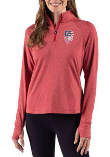 Cutter and Buck San Francisco Giants Womens Cardinal Red Stars and Stripes Adapt Qtr Zip