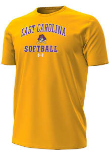 Under Armour East Carolina Pirates Gold Softball Performance Short Sleeve T Shirt