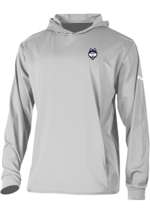 Columbia UConn Huskies Mens Grey Heat Seal Long Drive Long Sleeve Hoodie