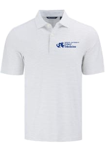 Cutter and Buck Drexel Dragons Mens White Fine Line Short Sleeve Polo