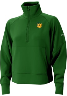 Columbia Baylor Bears Womens Green Vault Heat Seal Wickham Hills Qtr Zip Pullover