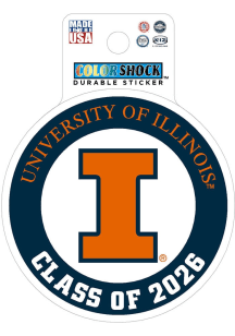 Illinois Fighting Illini Class of 2026 Durable Stickers - Orange