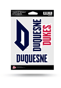 Duquesne Dukes Triple Spirit Auto Decal - Navy Blue