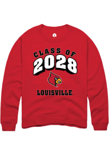 Rally Louisville Cardinals Mens Cardinal Class of 2028 Long Sleeve Crew Sweatshirt