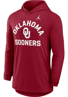 Nike Oklahoma Sooners Mens Crimson Lightweight Primetime Jordan Long Sleeve Lightweight Hoodie
