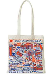 Florida Gators White Julia Gash Natural Canvas Slim Tote