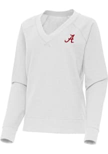 Antigua Alabama Crimson Tide Womens Grey Varsity Crew Sweatshirt