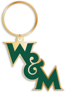 William & Mary Tribe Brass Key Tag Keychain - Green