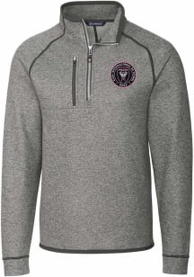 Cutter and Buck Inter Miami CF Mens Grey Mainsail Long Sleeve Qtr Zip Pullover
