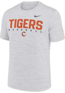 Nike Clemson Tigers White DriFit Velocity Baseball Short Sleeve T Shirt