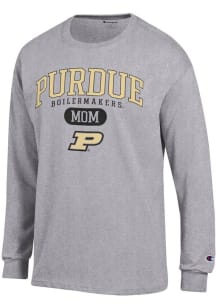 Champion Purdue Boilermakers Grey Pill Box Mom Jersey Long Sleeve T Shirt