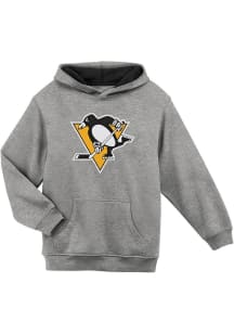 Pittsburgh Penguins Boys Grey Prime Long Sleeve Hooded Sweatshirt