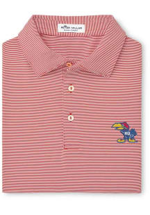 Peter Millar Kansas Jayhawks Mens Red Jubilee Short Sleeve Fashion Polo