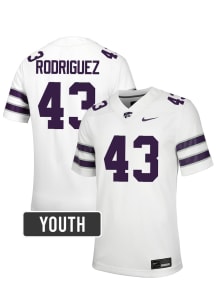Luis Rodriguez K-State Wildcats Youth White Nike NIL Name And Number Football Jersey