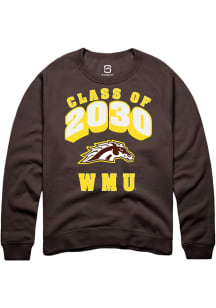 Summit Sportswear Western Michigan Broncos Mens Brown Class of 2030 Long Sleeve Crew Sweatshirt