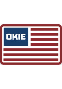 Oklahoma Okie Rectangle Flag Stickers - Red