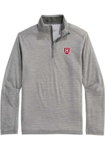 Vineyard Vines Harvard Crimson Mens Grey Sankaty Long Sleeve Qtr Zip Pullover