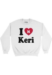 Keri Leimbach Nebraska Cornhuskers Mens White I Heart Keri Crew Player Crew