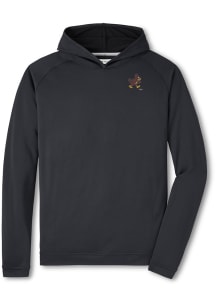 Peter Millar Iowa State Cyclones Mens Black Pine Performance Vault Long Sleeve Hoodie