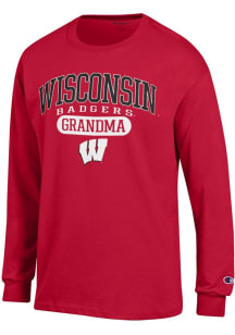 Champion Wisconsin Badgers Red Pill Box Grandma Jersey Long Sleeve T Shirt