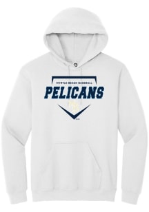 Summit Sportswear Myrtle Beach Pelicans Mens White Homeplate Long Sleeve Hoodie
