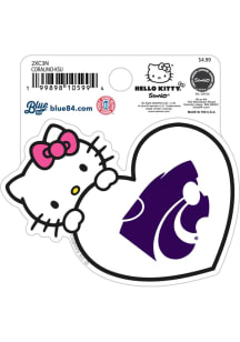 K-State Wildcats Hello Kitty Heart Stickers - Purple