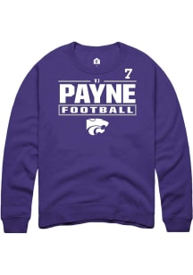 VJ Payne  Rally K-State Wildcats Mens Purple Football NIL Stacked Box Long Sleeve Crew Sweatshirt